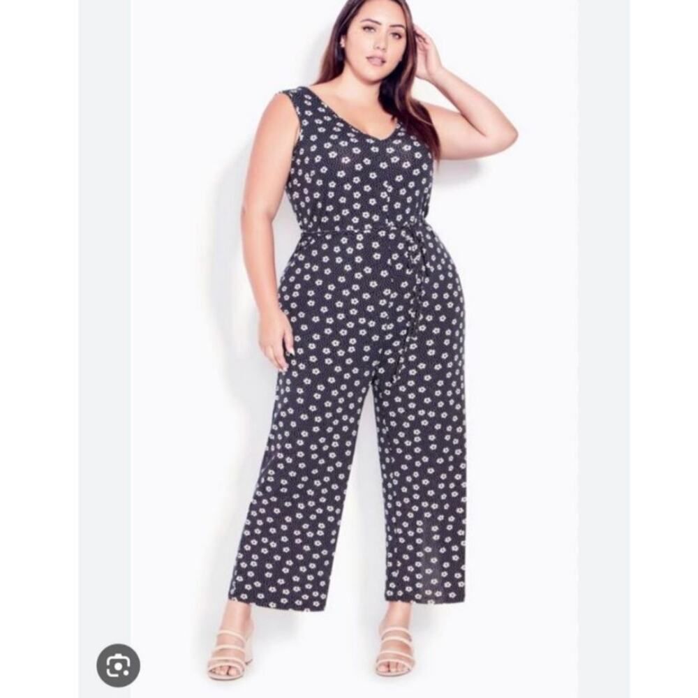 EVANS by City Chic V-Neck Daisy Jumpsuit Sz. 14